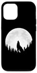 Coque pour iPhone 14 Pro Loup solitaire hurlant pleine lune Nature Woods Midnight Wolves