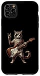 Coque pour iPhone 11 Pro Max Retro Cat Rock Music Men Kids Women Funny Kitten Cat Rock