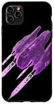 iPhone 11 Pro Max Futuristic Purple Spaceship in Pixel Art Style for Kids Case