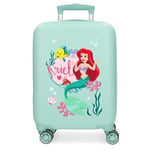 Joumma Disney Princess Celebration Valise de Cabine Bleue 33 x 50 x 20 cm Rigide ABS Fermeture à Combinaison latérale 28,4 l 2 kg 4 Roues Doubles Bagage Main, Bleu, Valise Cabine