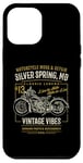 iPhone 12 Pro Max Silver Spring Maryland Retro Motorcycle Distressed Design Case