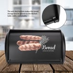 (Black)Large Capacity Bread Box Holder Stainless Steel Kitchen Storage Organizer