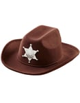 Brun Cowboyhatt til Barn med Sheriffstjerne