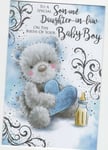 Baby Boy Card For Son and Daughter-in-law 9" x 6" New Baby boy Colour insert