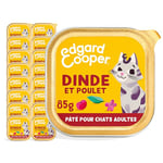 Edgard & Cooper Pâté pour Chat, Adulte, (Dinde & Poulet, 85g x 16), Viande fraîche et protéines de qualité, Vrais ingrédients pour Chat, Pâté pour Chat stérilisé et Actif