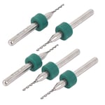 1mm Tip 10mm Cutting Depth 1/8" Shank Helical Grooved Micro Drill Bits 5 Pcs