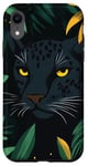 iPhone XR Midnight Panther with Bold Jungle Foliage Case