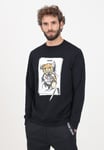 MOSCHINO Sweatshirts Homme Noir Encolure Ronde Sweat-Shirt Teddy Porter Hiver 20