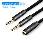 Vention Câble auxiliaire 3,5 mm Audio Y Splitter Câble Jack 3,5 femelle vers double mâle Écouteur Casque Splitter Cordon pour casque d'ordinateur portable, BBL- 0,3 m