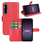 Sony Xperia 1 V      Pu Wallet Case    [Red]