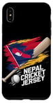 Coque pour iPhone XS Max Maillot de cricket du Népal 2024 Drapeau du Népal