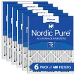 Nordic Pure Lot de 6 filtres à air plissés pour four 20 x 24 x 1 MERV 12