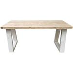 Wood4you - Bureau - Vancouver bois massif blanc - Brun