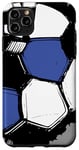 Coque pour iPhone 11 Pro Max Maillot de football pour homme Bleu et noir