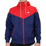 Nike M Nsw He Wr Jkt Hd Sport Jacket - Midnight Navy/University Red/Midnight Navy/(White), Small