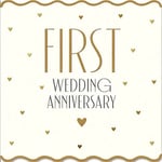 1st Anniversary Card First Wedding Anniversary – Stylish Gold Foil Greeting Card