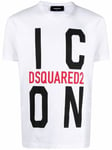 Dsquared2 Mens Cotton T-shirt with Icon Logo in White - Size Small