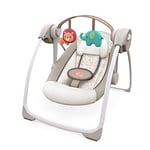 Ingenuity Soothe 'n Delight 6-Speed Compact Portable Baby Swing with Music and Toy Bar, Folds for Easy Travel - Cozy Kingdom