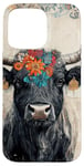 iPhone 15 Pro Max Bohemian Natural Patterns Floral cow Farm Rural Case