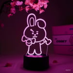 Cooky LED-lampa – BT21 – Lampfigur Nattlampa, 16 Färger RGB LED – Fjärrkontroll, 3D Rum Dekoration Present till UNISTARS