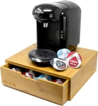 Bamboo 64 Coffee Pod Drawer Machine Stand for Tassimo Capsules Dispenser Storage