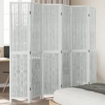 vidaXL Room Divider 6 Panels White Solid Wood Paulownia