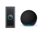 Amazon Video Doorbell & Echo Dot (5th Gen) Smart Speaker with Alexa Bundle, Black