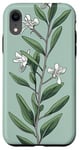 iPhone XR Leaves Botanical Plant Line Art Sage Green Wildflower Floral Case