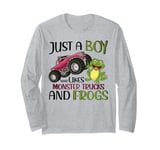 Frog Kids Just A Boy Who Likes Monster Trucks And Frogs Long Sleeve T-Shirt