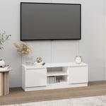 Meuble tv avec porte Blanc 102x30x36 cm The Living Store Blanc