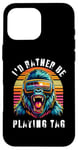 Coque pour iPhone 16 Pro Max Je préférerais jouer au jeu Tag Ape Monkey Tag Primate VR