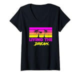 Womens Livin' the Dream For Successful People & Dreamers V-Neck T-Shirt