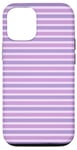 Coque pour iPhone 12/12 Pro Lilas Mauve Rayé Esthétique Girly Preppy Purple Stripes