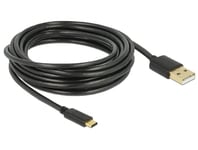 DeLOCK Cable USB 2.0 Type A Male > Type-C 2.0 Male 4.0 m Black