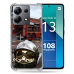 Coque Renforcée Shatterproof pour Xiaomi Redmi Note 13 4G Pompier Casque Camion