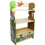 Meuble bibliothèque en bois enfant mixte rangement dinosaure livre jouet Fantasy Fields TD-0069A - Marron