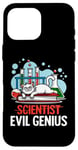 Coque pour iPhone 16 Pro Max Art de laboratoire de chimie pour chats Evil Genius Scientist