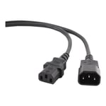 Rallonge d'alimentation GEMBIRD PC-189 Noir - 1.8m - Connecteur C14 - Tension nominale CA 250V