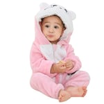 HAHASHOW BéBé Grenouillères Unisexe Animal Pyjama d'hiver Combinaison Barboteuse Enfant Filles Costume 2-6 Mois, Chat