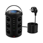 18 en 1 Multiprise Electrique 12 Prises 4 Ports usb et 1 Type-C Tour Multiprise 15W Charge sans Fil Parasurtenseur 2500W/15A Prise Verticale