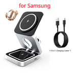 Support De Chargeur Sans Fil Magnétique Pliable 3 En 1,Support Pour Samsung Galaxy S23,Watch 6,Buds2 Pro,Apple,Iwatch - Type For Samsung Black