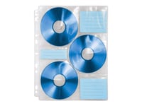 Hama CD-ROM Index Sleeves - Page du classeur à CD - capacité : 6 CD - blanc transparent (pack de 10)