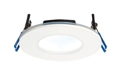 Saxby 69883 OrbitalPLUS LED Fixed Downlight, matt white, 9w, 5000K, daylight