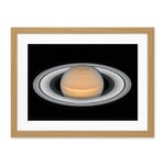 Artery8 Hubble Space Telescope Image Saturn Opposition 2018 Portrait Of Opulent Ring World Solar System Gas Giant Planet Artwork Framed Wall Art Print 18X24 Inch