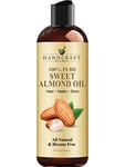 Handcraft Blends Sweet Almond Oil - 236 ml - 100% Pure and Natural - Premium Grade Carrier Oil - Hair and Body Oil Hexane-Free