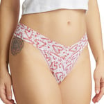 Hanky Panky Trosor 2P Printed Original Rise Thong Vit Mönstrad nylon One Size Dam