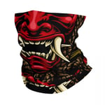 2pcs  Oni Demon Bandana Neck Warmer Women Men Winter Ski Tube Scarf Gaiter Japanese Samurai Ronin Face Cover