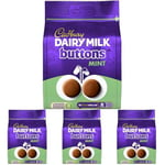 Cadbury Dairy Milk Giant Mint Chocolate Buttons, 110 g (Pack of 4)