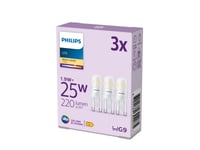 Philips Kapsel 25 W G9 G9 X 3, 1,9 W, 25 W, G9, 220 Lm, 15000 H, Varmvitt