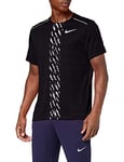 Nike Dri-Fit Miler T-Shirt - Black/White/(Reflective Silver), M